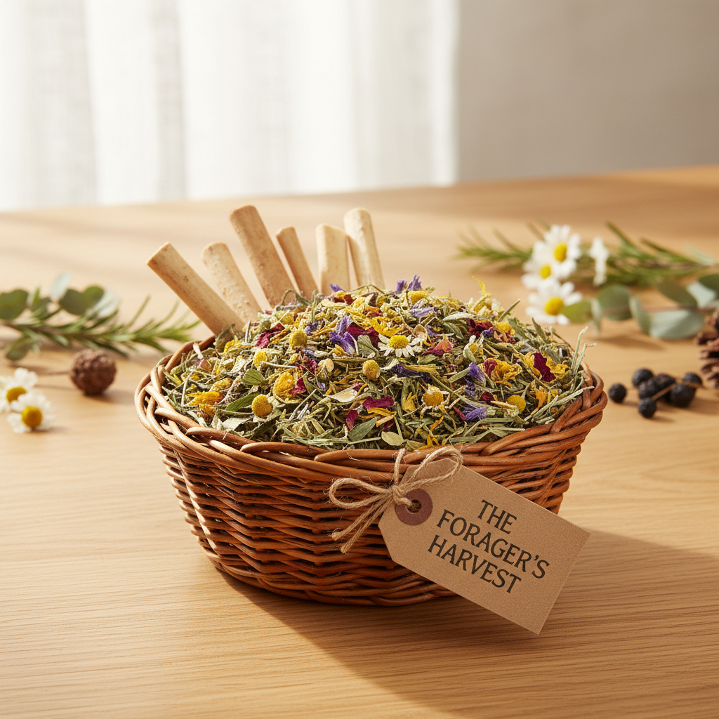 The Forager's Harvest organic bunny gift box with willow bowl and natural treats